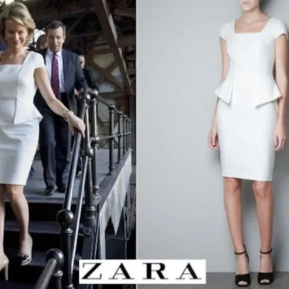 zara white peplum dress Zara - Romantic Panel Dress - White - 13-14 Years (64,6 Inches)